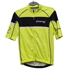 CAPO Cycling Jersey Short Sleeve Neon Yellow Black Mens Size M Made in Italy